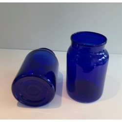 Pair of Cobalt Blue Vases, French Work, circa 1970