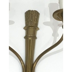Louis The 16th Style Pair Of Bronze Wall Sconces With Quiver