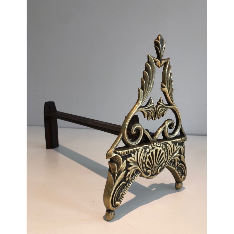 Pair of Neo-Empire Patinated Bronze Andirons, French Work, circa 1930