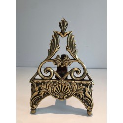 Pair of Neo-Empire Patinated Bronze Andirons, French Work, circa 1930