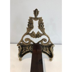 Paire de Chenets en Bronze Patiné de Style Néo-Empire, Travail Français, vers 1930