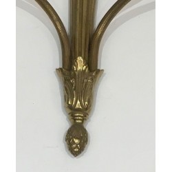 Louis The 16th Style Pair Of Bronze Wall Sconces With Quiver