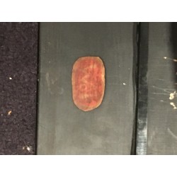 Miroir en céramique rose, travail d'atelier français, vers 1970.