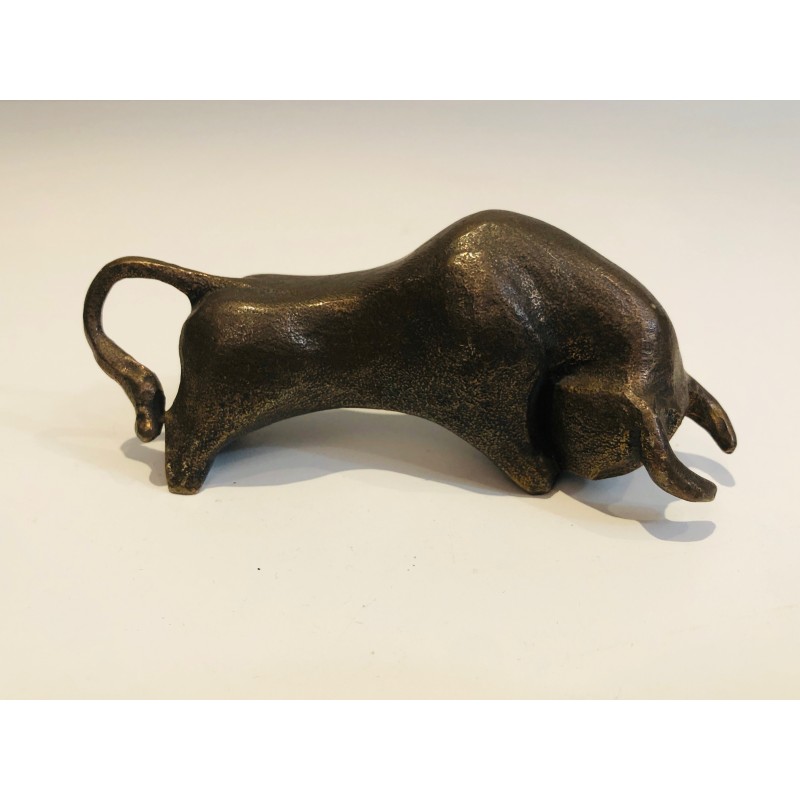 Bronze sculpture of a bull, stamped, French work, circa 1950.