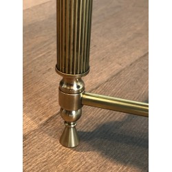 Neoclassical Brass Coffee Table with Chinoiserie Lacquered Top by Maison Jansen