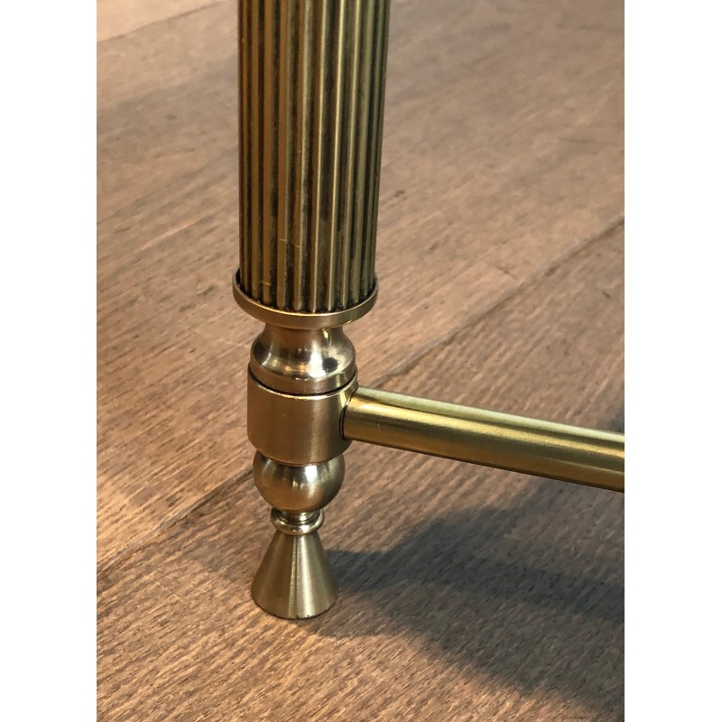 Neoclassical Brass Coffee Table with Chinoiserie Lacquered Top by Maison Jansen