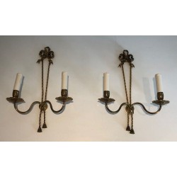 Paire d'Appliques en Bronze de Style Louis XVI