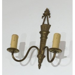 Pair Of Louis The 16th Style Bronze Wall Sconces With Quiver And Ribbons