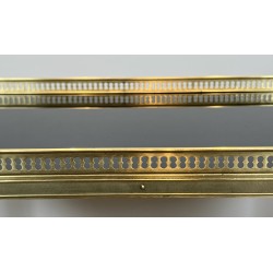 Paire de Boûts de Canapé de Style Néoclassique en Laiton et Plateaux de Verre Laqué Noir de la Maison Jansen