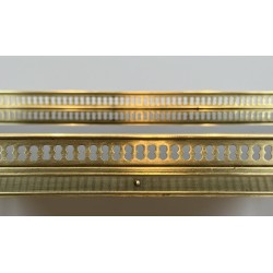 Paire de Boûts de Canapé de Style Néoclassique en Laiton et Plateaux de Verre Laqué Noir de la Maison Jansen