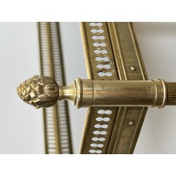 Paire de Boûts de Canapé de Style Néoclassique en Laiton et Plateaux de Verre Laqué Noir de la Maison Jansen