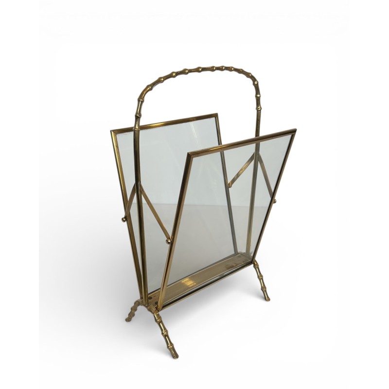 Porte-Revues Façon Faux-Bambou en Bronze et Laiton de la Maison Baguès
