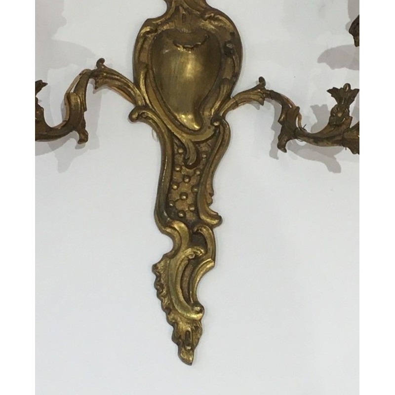 Paire d'Appliques de Style Louis XV en Bronze, Travail Français, vers 1920