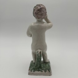 Pair of Brussels Faience Allegorical Figures of the Seasons, Late 18th - Early 19th Century.