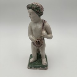 Pair of Brussels Faience Allegorical Figures of the Seasons, Late 18th - Early 19th Century.