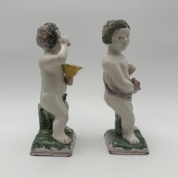 Statuettes Faïence Bruxelles XVIIIe | Allégories Saisons