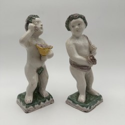 Statuettes Faïence Bruxelles XVIIIe | Allégories Saisons