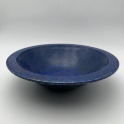 Brutalist Blue Ceramic Bowl 1960s | Signed Studio Pottery