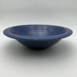 Brutalist Blue Ceramic Bowl 1960s | Signed Studio Pottery