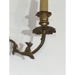 Paire d'Appliques de Style Louis XV en Bronze, Travail Français, vers 1920