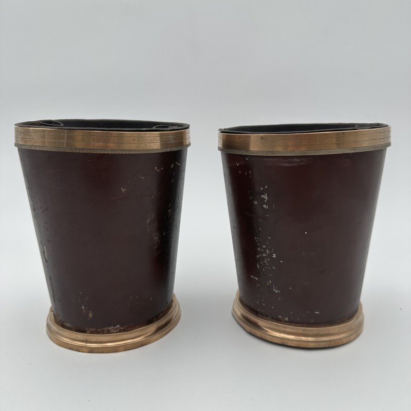 Paire de Cache-Pots Tôle Peinte XIXe | Paysages Bucoliques