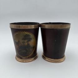 Antique Painted Tole Cache-Pots | 19th Century Planters