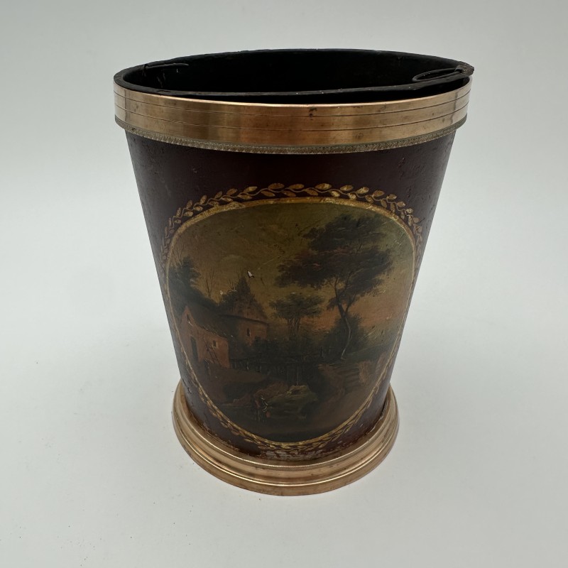 Antique Painted Tole Cache-Pots | 19th Century Planters