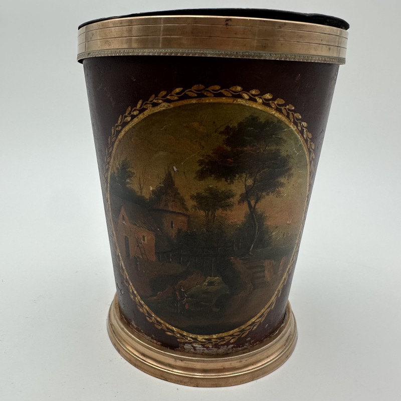 Antique Painted Tole Cache-Pots | 19th Century Planters