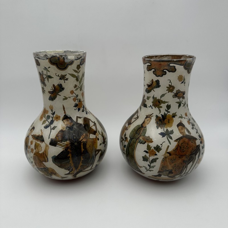 18th C. Arte Povera Vases | Italian Chinoiserie Antiques