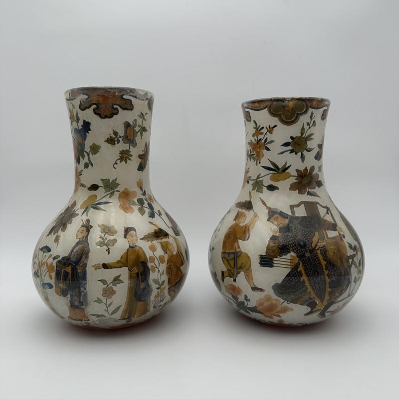 18th C. Arte Povera Vases | Italian Chinoiserie Antiques