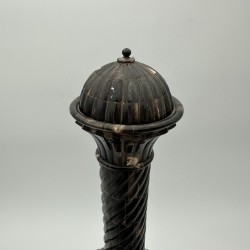 Large Ceremonial Bottle in Twisted Horn Veneer and Brass, 1980s