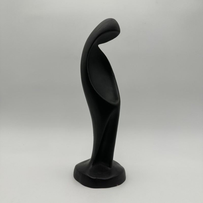 1960s Black Ceramic Madonna Sculpture | Georges Jouve Style