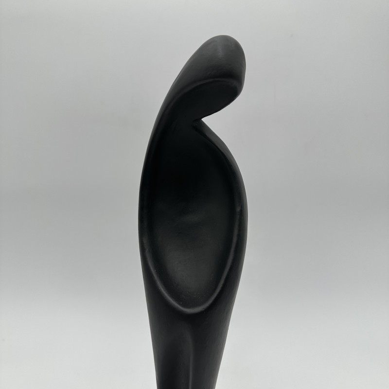 1960s Black Ceramic Madonna Sculpture | Georges Jouve Style