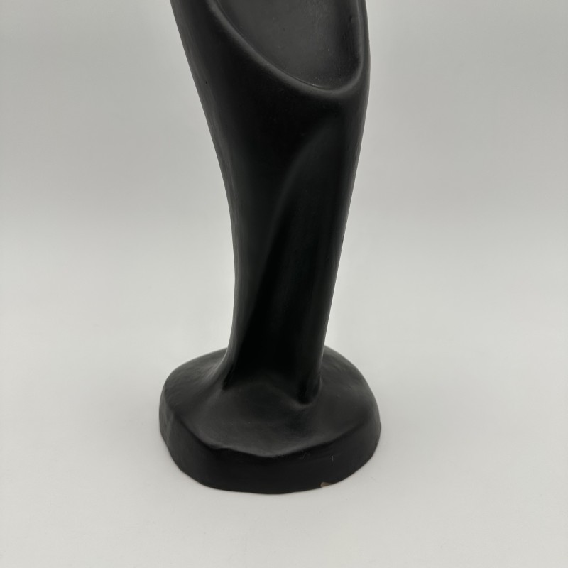 1960s Black Ceramic Madonna Sculpture | Georges Jouve Style
