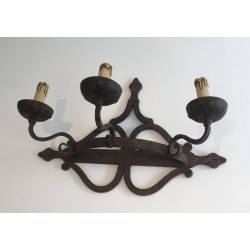 Large Wrought Iron Wall Sconce