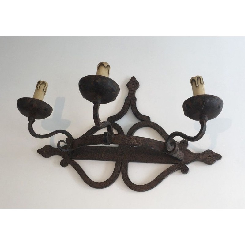 Large Wrought Iron Wall Sconce