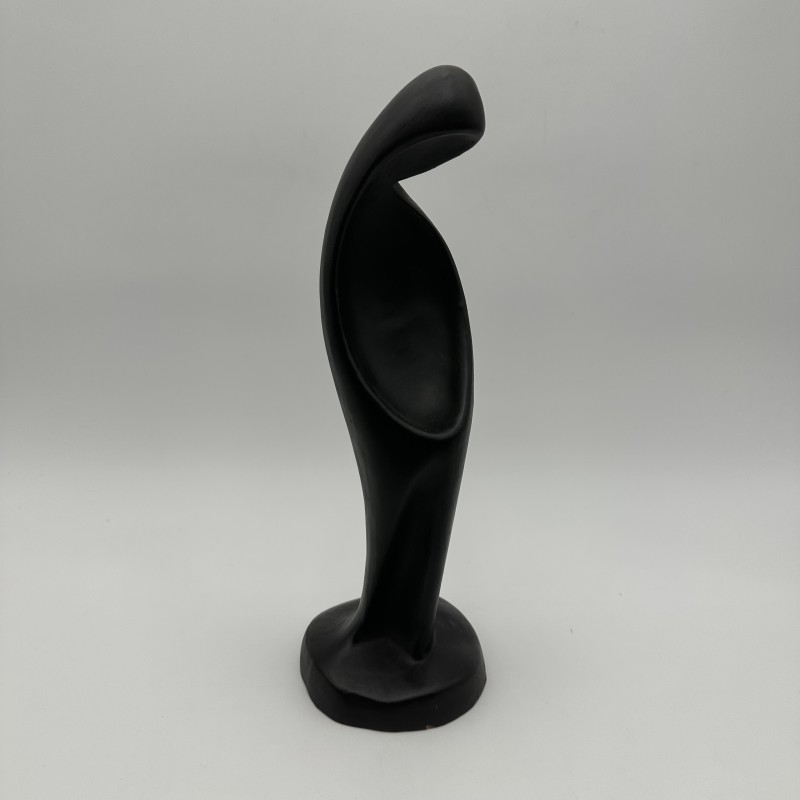 1960s Black Ceramic Madonna Sculpture | Georges Jouve Style