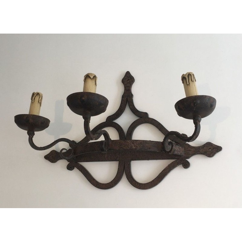Large Wrought Iron Wall Sconce