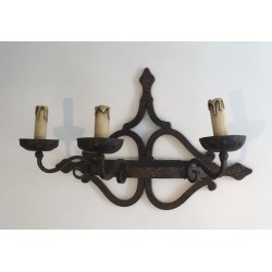 Large Wrought Iron Wall Sconce