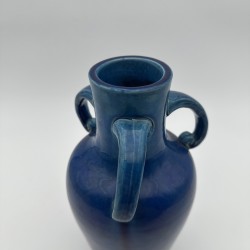 Art Deco Cobalt Blue Ceramic Vase | 1930s Antique Pottery