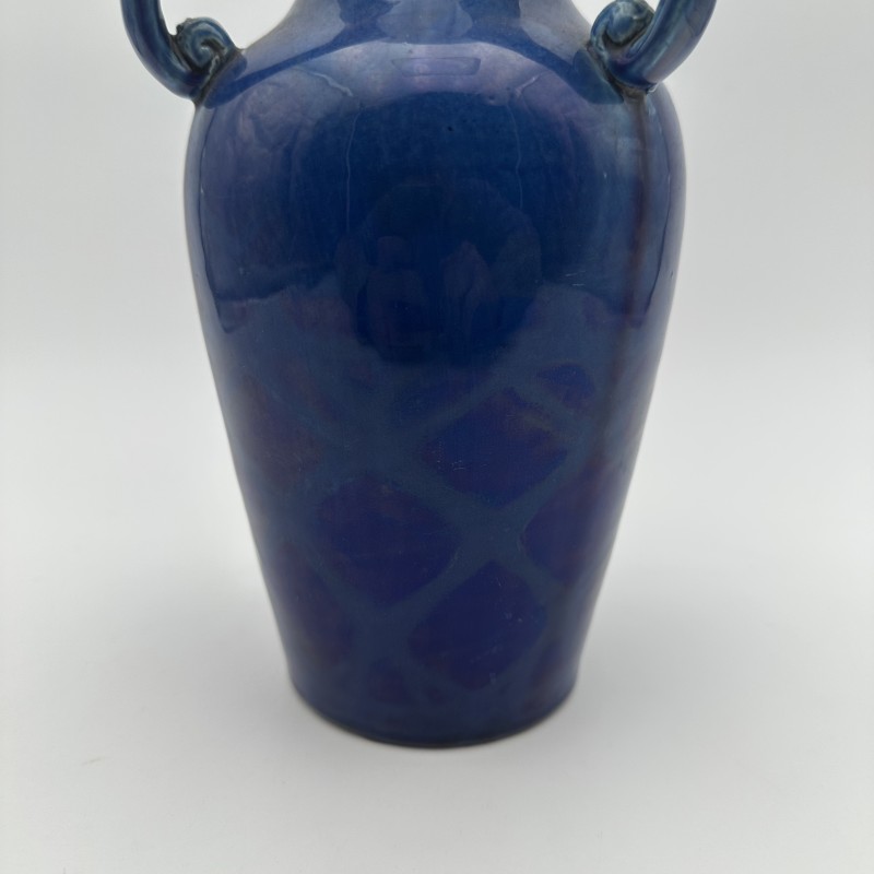 Art Deco Cobalt Blue Ceramic Vase | 1930s Antique Pottery