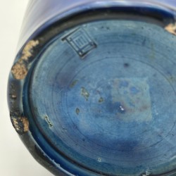 Art Deco Cobalt Blue Ceramic Vase | 1930s Antique Pottery