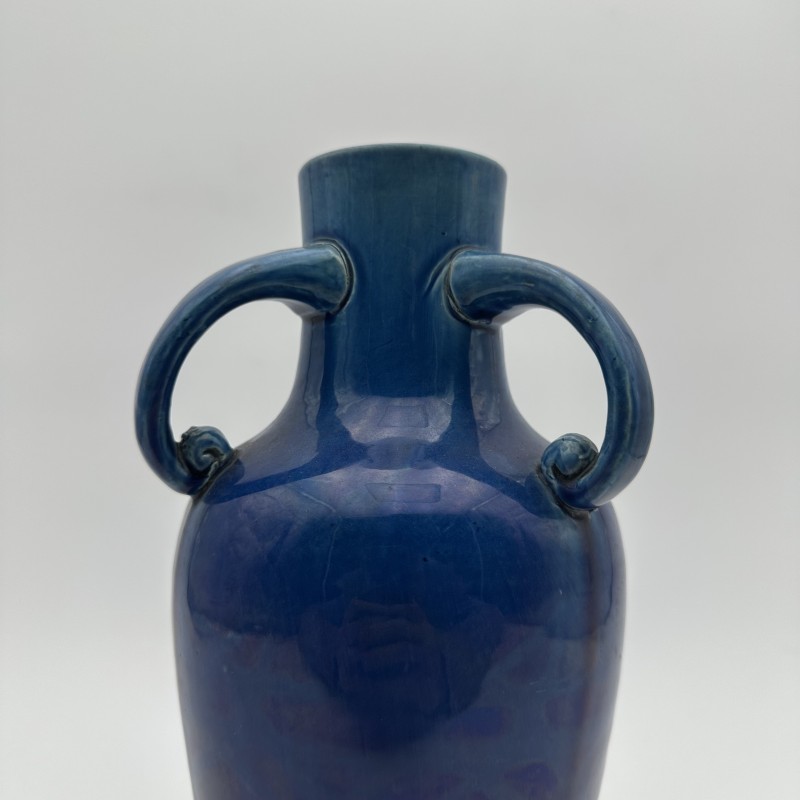 Vase Art Déco Céramique Bleu Cobalt | Antiquité Années 30