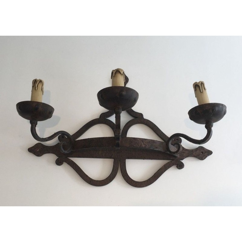 Large Wrought Iron Wall Sconce
