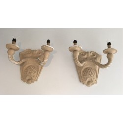 Pair of Plaster Wall Sconces