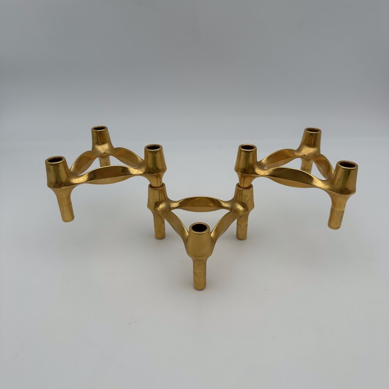Gold BMF Nagel Quist Modular Candle Holders | 1970s Design