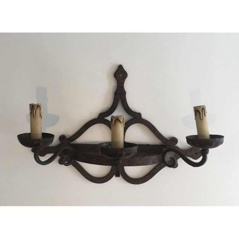 Large Wrought Iron Wall Sconce