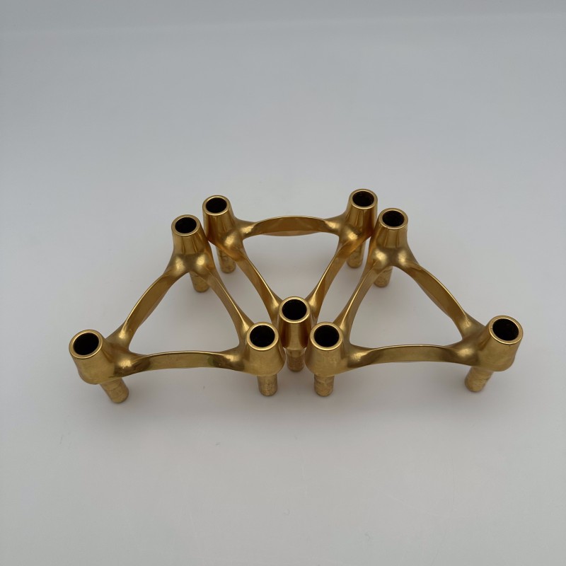 Gold BMF Nagel Quist Modular Candle Holders | 1970s Design