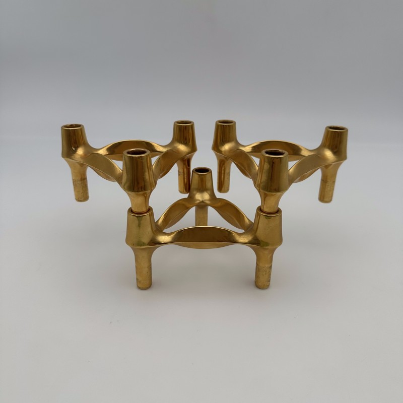 Bougeoirs Modulaires BMF Nagel Quist Dorés | Années 1970