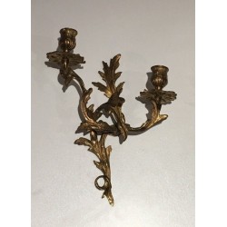 Pair of Louis the 15th style Gold Gilt Bronze Sconces
